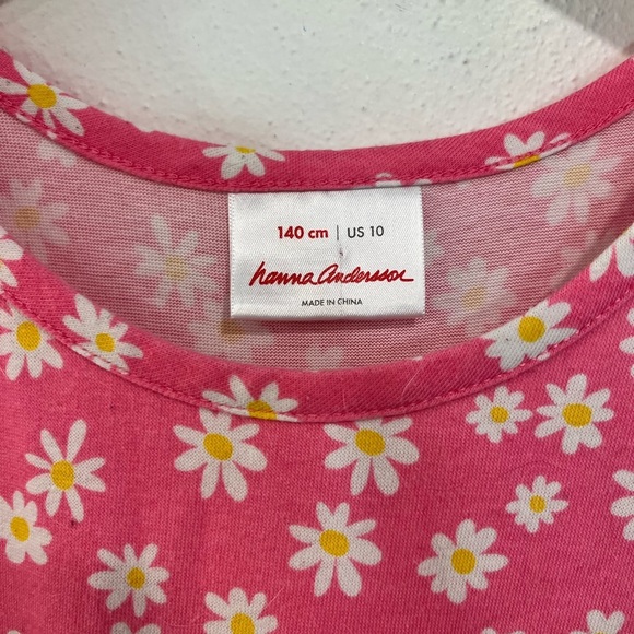 HANNA ANDERSSON pink floral daisy print layered dress size 140 cm/10 - Picture 5 of 8